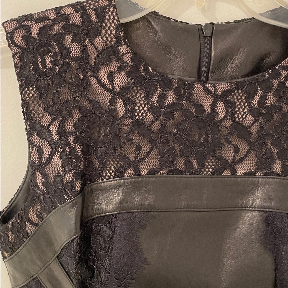 ANTONIO MELANI Black Lace and Leather Top - Picture 3 of 10